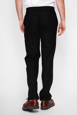 Pantalón recto de lino - Negro
