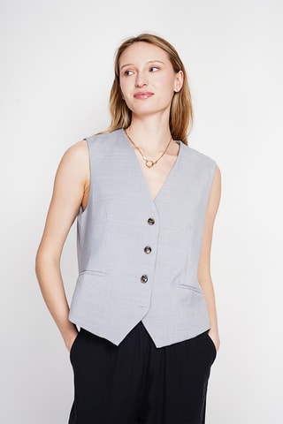 Chaleco de traje de lino - Gris