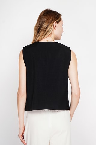 Chaleco de traje de lino - Negro