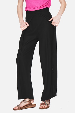 Pantalón cruzado de lino - Negro