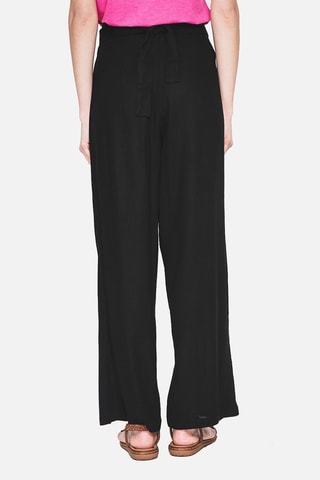 Pantalón cruzado de lino - Negro