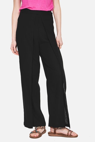 Pantalón cruzado de lino - Negro