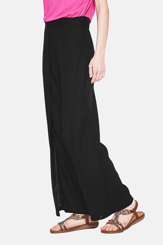 Pantalón cruzado de lino - Negro