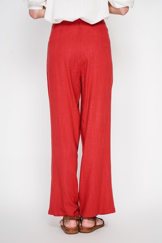 Pantalón cruzado de lino - Rojo