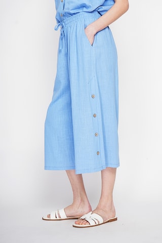Pantalón pirata de lino - Azul
