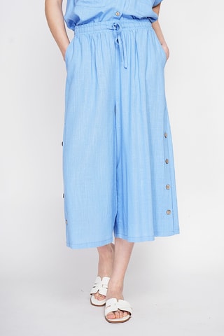Pantalón pirata de lino - Azul
