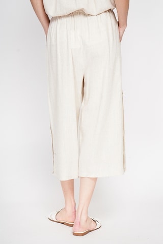 Pantalón pirata de lino - Beige