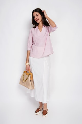 Blusa de lino - Rosa