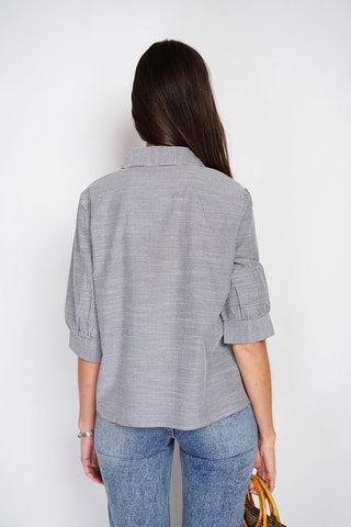 Blusa de lino - Blanco y negro