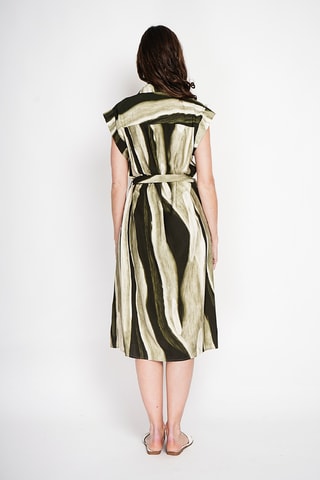 Vestido camisero de lino - Caqui
