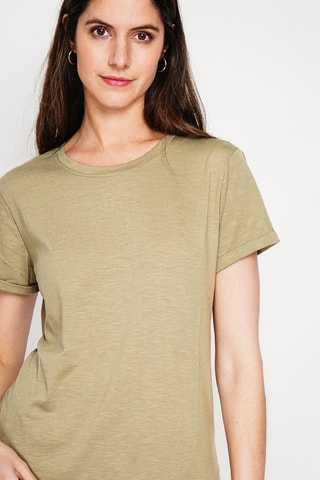 Camiseta de lino - Caqui