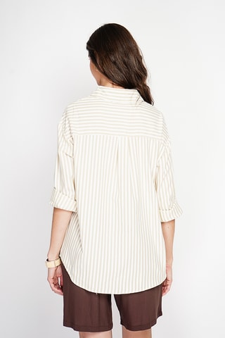 Camisa oversize de lino - Beige