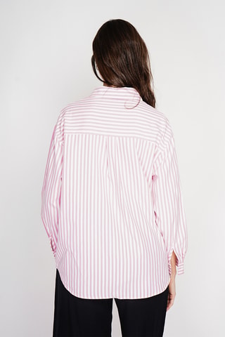 Camisa oversize de lino - Rosa claro