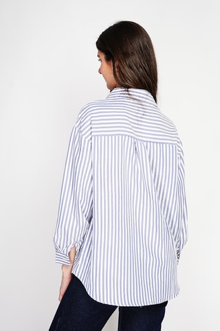 Camisa oversize de lino - Azul