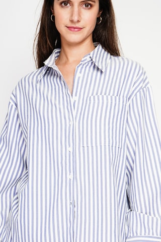 Camisa oversize de lino - Azul