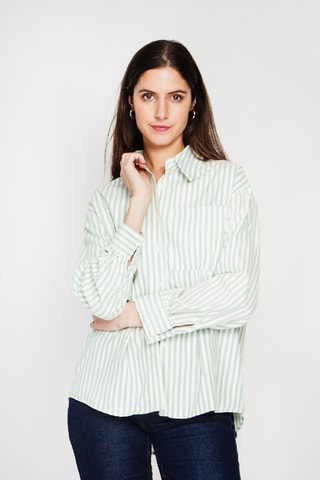 Camisa oversize de lino - Verde claro