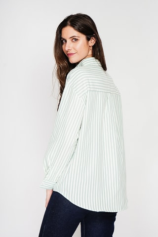 Camisa oversize de lino - Verde claro