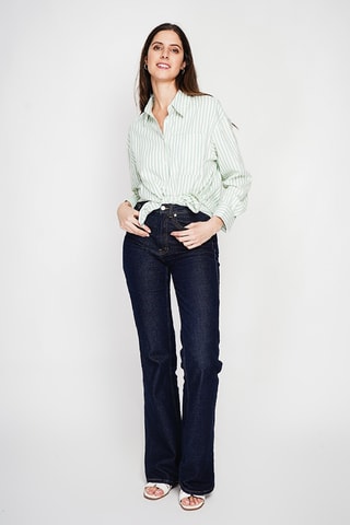 Camisa oversize de lino - Verde claro