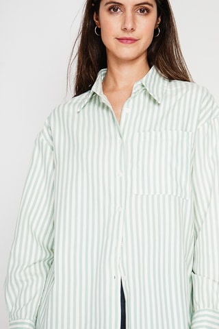 Camisa oversize de lino - Verde claro