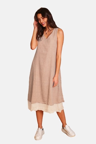Vestido de lino - Beige