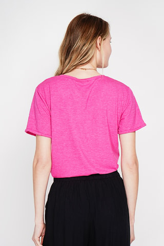 Camiseta de lino - Fucsia