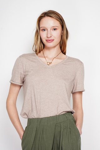 Camiseta de lino - Beige