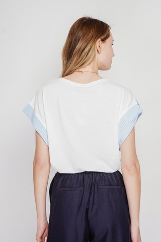 Camiseta oversize de lino - Blanco