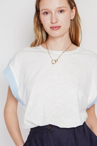Camiseta oversize de lino - Blanco