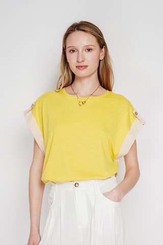 Camiseta oversize de lino - Naranja