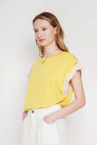 Camiseta oversize de lino - Naranja
