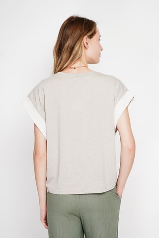 Camiseta oversize de lino - Beige