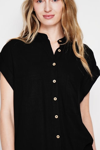 Camisa de lino - Negro