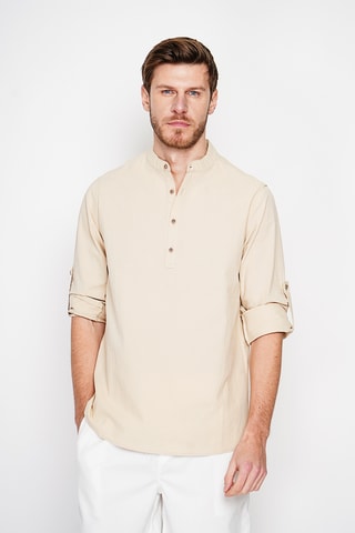 Camisa de lino - Beige