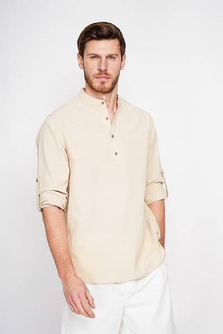 Camisa de lino - Beige