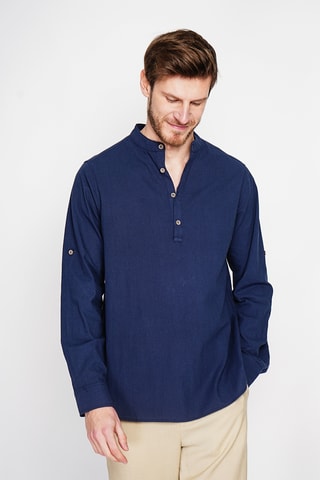 Camisa de lino - Azul marino