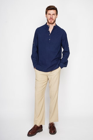 Camisa de lino - Azul marino