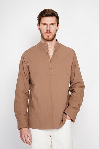 Camisa de lino - Marrón