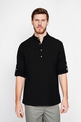 Camisa de lino - Negro