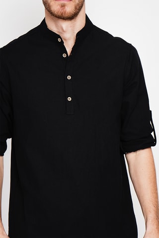 Camisa de lino - Negro