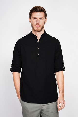 Camisa de lino - Negro