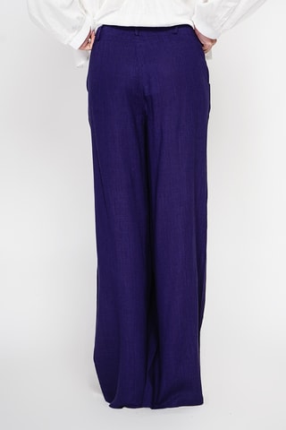 Pantalón ancho de lino - Azul marino