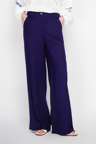 Pantalón ancho de lino - Azul marino