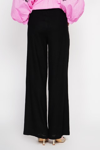 Pantalón ancho de lino - Negro