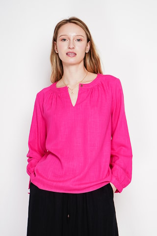 Blusa de lino - Fucsia