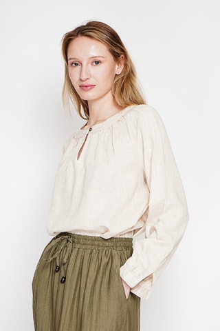 Blusa de lino - Beige