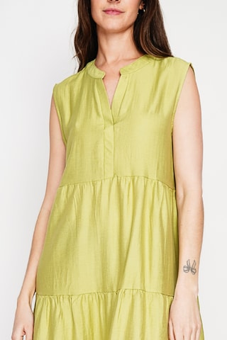 Vestido midi de lino - Amarillo