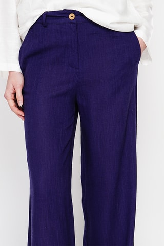 Pantalón ancho de lino - Azul marino