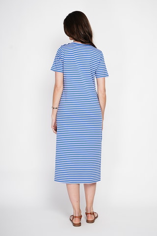 Vestido midi de lino - Azul