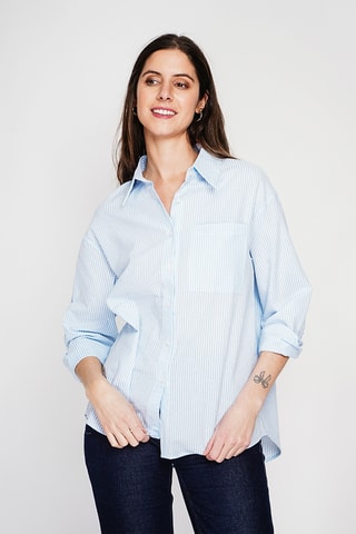 Camisa de lino - Celeste