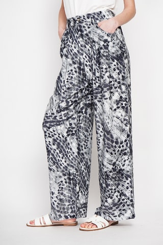 Pantalón wide leg de lino - Negro